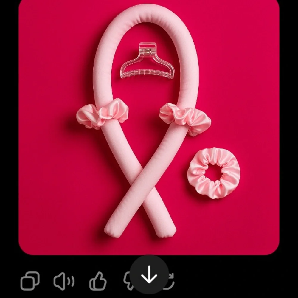 Pink Satin Heatless Curler